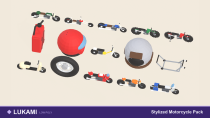 Stylized Motorcycle Pack x15 Sport Cruiser Dirt preview 1