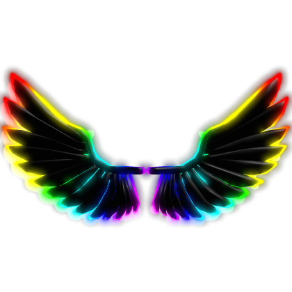 Glowing Cartoony Rainbow Angel Wings