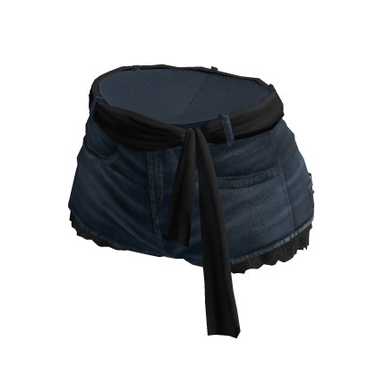 Sash Tie Denim Shorts (Denim Blue)