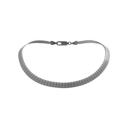 Silver Flat Herringbone Necklace Chain Roblox item