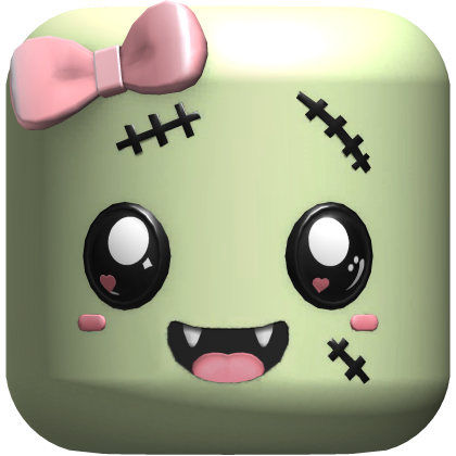 Coquette Halloween Zombie Head w/ Bow