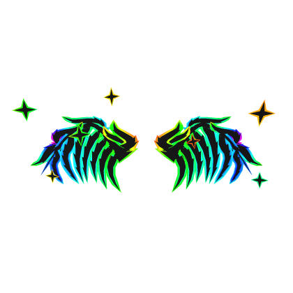 Cartoony Rainbow Wings with Aura Roblox item