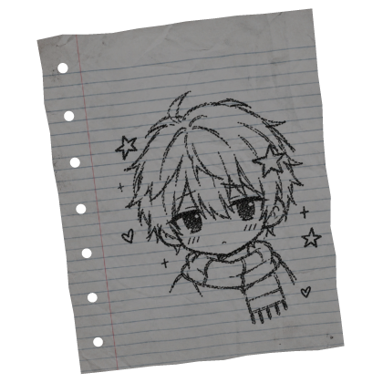 Boy Kawaii Anime Paper Face