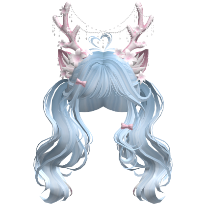 Ethereal Christmas Fairy Fawn Pigtails w/ Antlers