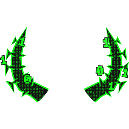 Hacker Green Binary Code Horns 