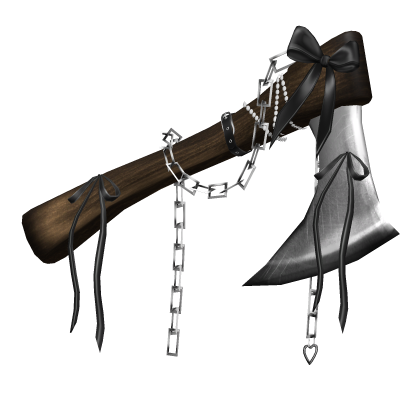Goth Ribbon Chained Axe In Brown L