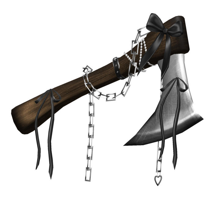 Goth Ribbon Chained Axe In Brown L