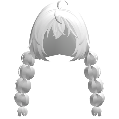 white kawaii anime bobble braids