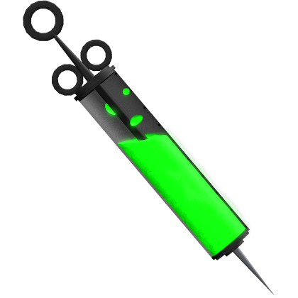 emissive poison green filled nurse syringe back