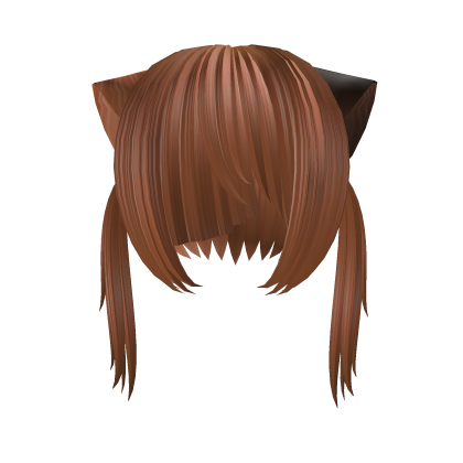 🖤꒱ orange w/black spot kitty pigtails w/razor cut