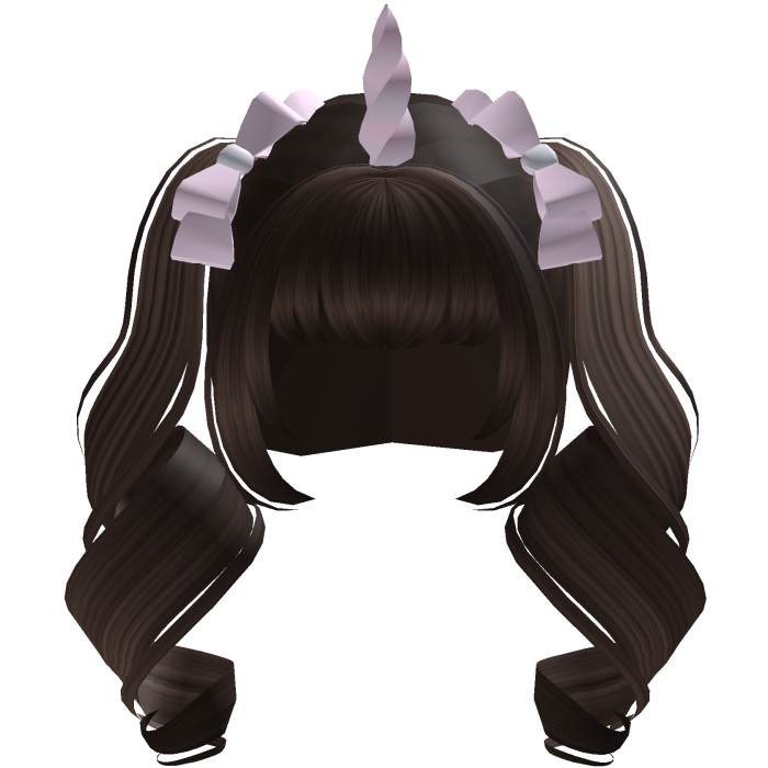 Cute Adorable Unicorn Pigtails With Bows in Brown