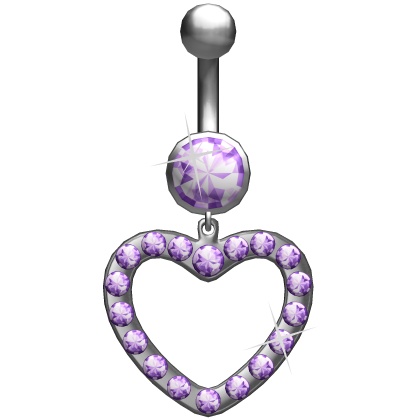 Oversized Heart Purple Belly Ring Piercing 