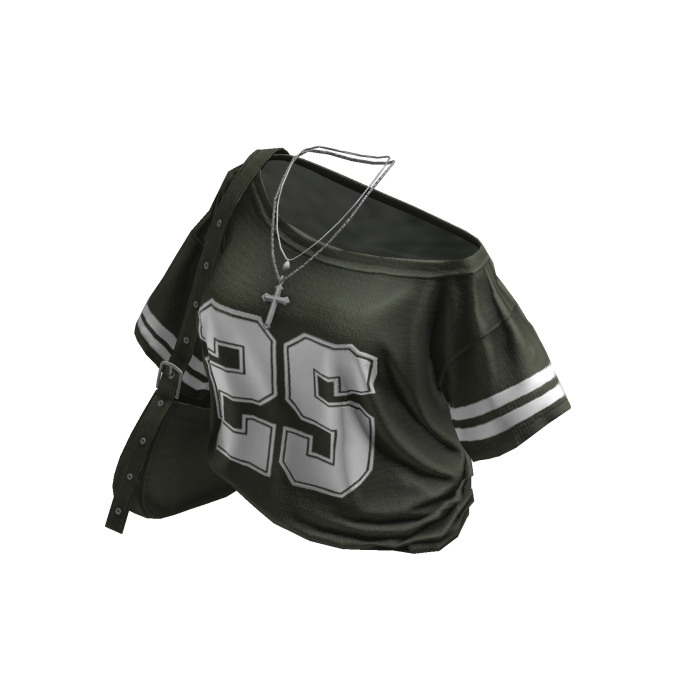 Y2K Green Off-Shoulder Jersey w/ Cross Bag
