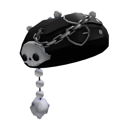 Black Skull Chain Beret