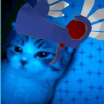 cat with a valk