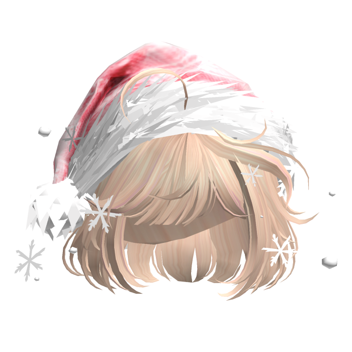 Christmas Cute Hair w/Santa Hat (Blonde)