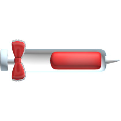 ♡ ⋮ Cute Kawaii Red Syringe w/ Bow (Mouth)