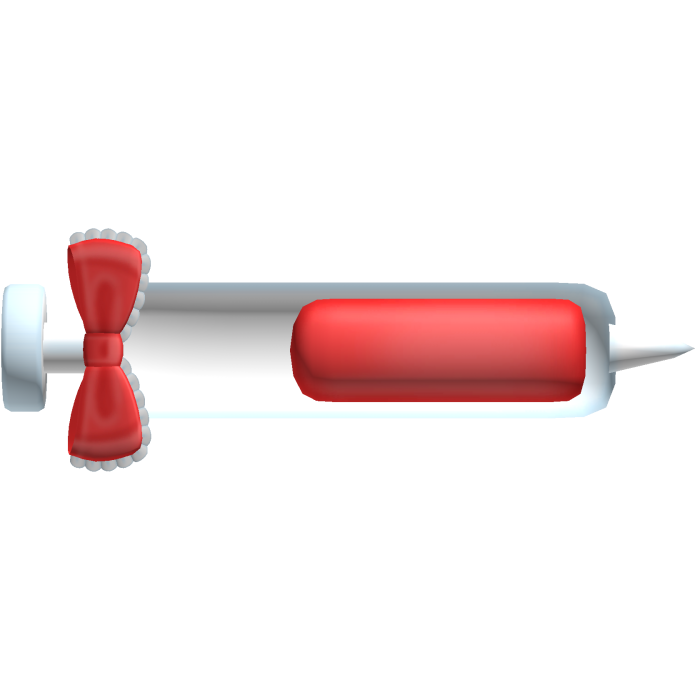 ♡ ⋮ Cute Kawaii Red Syringe w/ Bow (Mouth)