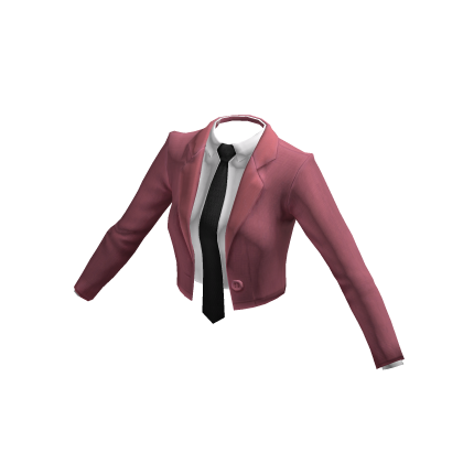 Cute Pink Cropped Suit Blazer w/ Tie