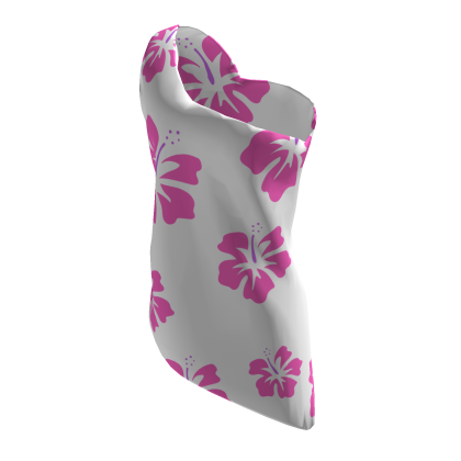 Summer Asymmetric Pink Hibiscus Dress🎀 thumbnail