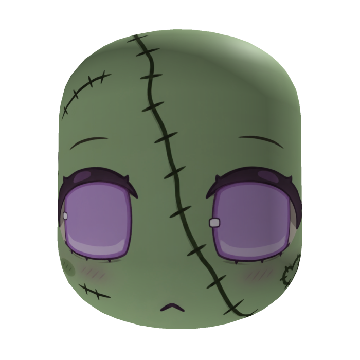 cute zombie kawaii halloween face