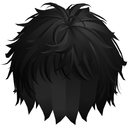Fluffy Messy Anime Emo Boy Hair Black