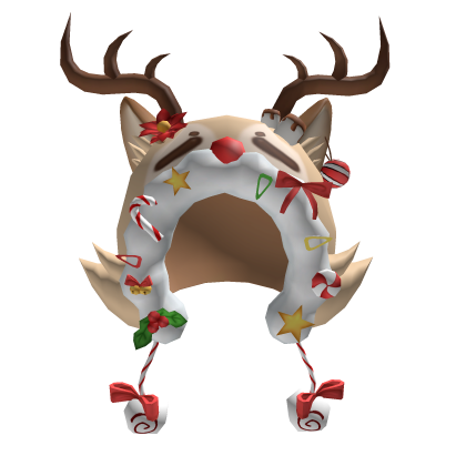 Roblox Item Cute Kawaii Brown Christmas Reindeer Xmas Hood 