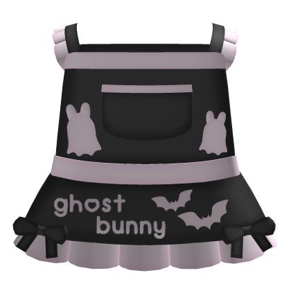 ‿ ♡ ۫ ghost bunny halloween overalls black & pink Roblox item