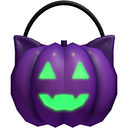 (GLOWING) halloween kitty pumpkin in purple