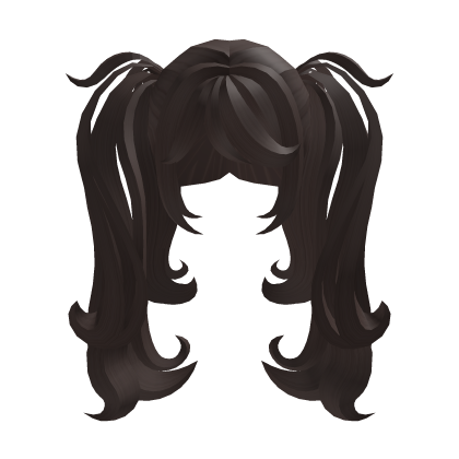 fluffy cute cozy kawaii dark brown pigtails Roblox item