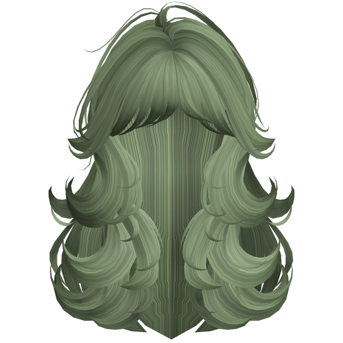 Fluffy Dark Green Layered Hair