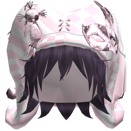 Pink Circus Jester Hat w Purple Hair Roblox item