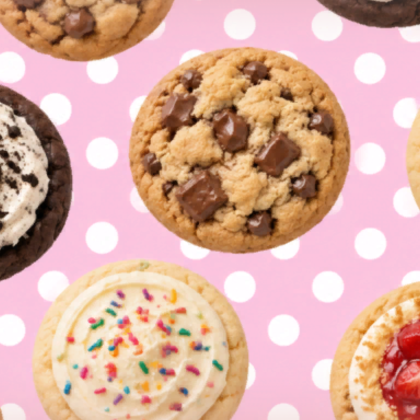 Crumbl Cookie Kawaii Pink Background