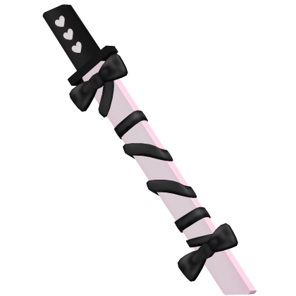 🤍 kawaii katana on back w/ ribbons pink & black