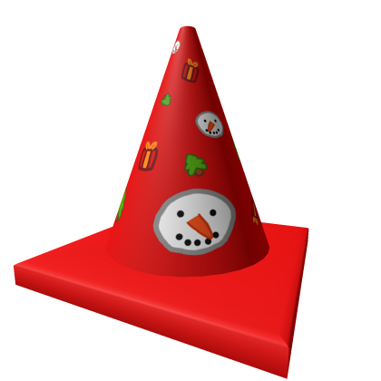 Red Christmas Traffic Cone Roblox item