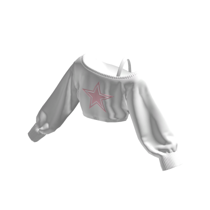 Star Off Shoulder Oversized Sweater (Cropped)