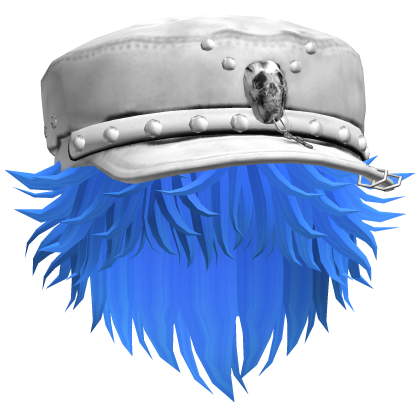 Fluffy Emo White Beret Y2K Boy Hair (Blue)