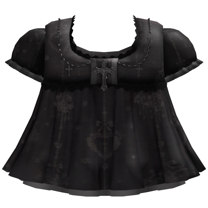 Goth Black Babydoll Dress with Jesus Cross Details
