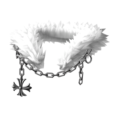 [3.0] White Light Chained Chrome Pendant Neck Fur