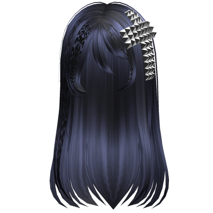 emo scene long hair w cross navy leopard