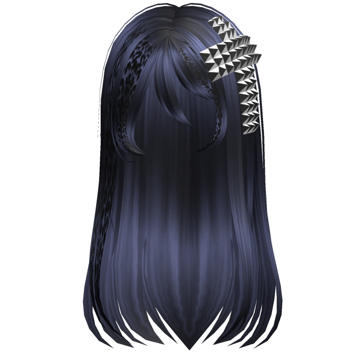 emo scene long hair w cross navy leopard