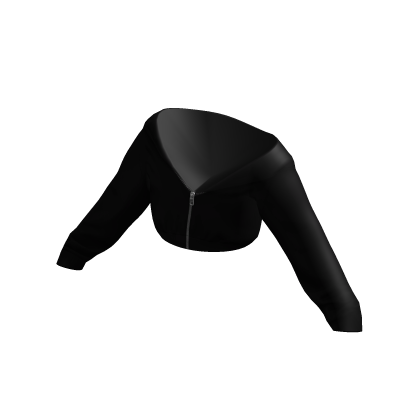 Black Cropped Off Shoulder Hoodie