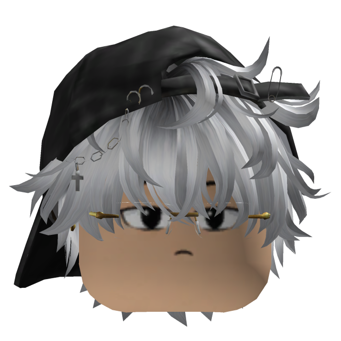 White Emo Y2K Hair with Cap