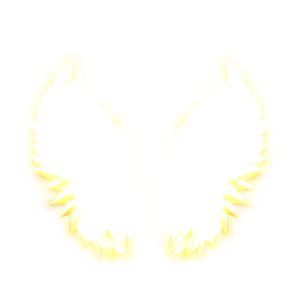 EMISSIVE White and Gold Angel Devil Wings