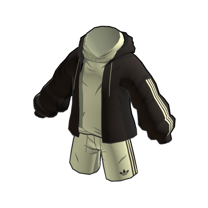 adidas Toon Shorts Outfit Dark Brown & Cream