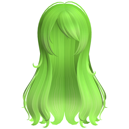 frutiger aero ombre green wispy long flowy hair