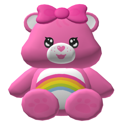 ♡ ꒰🌈 tweencore hot pink care bear back plushie