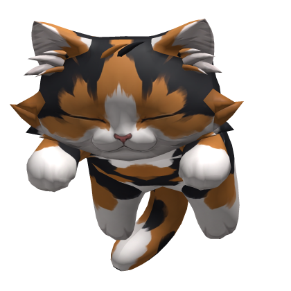 Anime Sleeping Calico Cat Kitten on Head