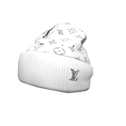 White LV Designer Luxury Beanie Rich