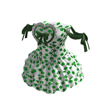 Green Clover Print Lolita Heart Dress BB thumbnail